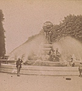 Paris Observatory Foutain France Old Stereo Photo 1890