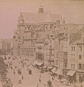 Paris Sainte Eustache Church France Old Stereo Photo 1890