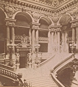 Paris Opera Large Scale France Old Stereo Photo 1890