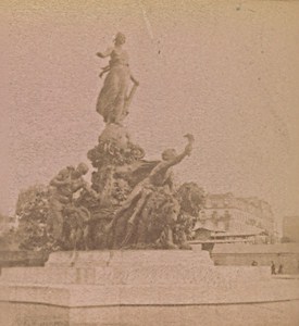 Paris Triumph of Republic Statue France Old Stereo Photo 1890