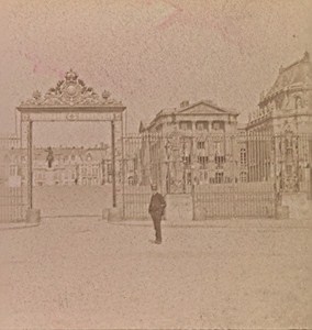 Versailles Castle Entry France Old Stereo Photo 1890