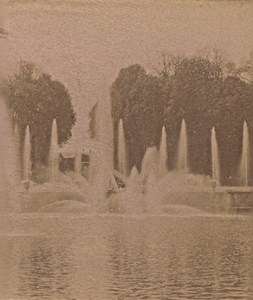 Versailles Neptune Water Basin France Old Stereo Photo 1890