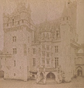 Pierrefonds Castle Tower and Staircase of Honour France Old Stereo Photo 1890