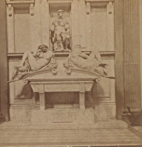 Firenze Julian de Medicis Tomb Italy Old Stereo Photo 1890