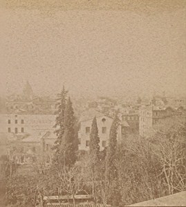 Roma panorama Italy Old Stereo Photo 1890