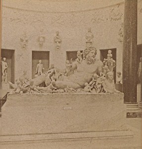 Roma Statue Italy Old Stereo Photo 1890