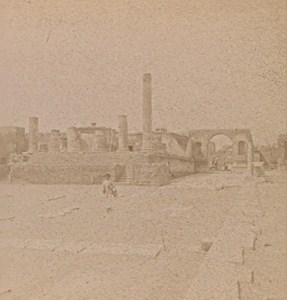 Pompeii Temple of Jupiter Italy Old Stereo Photo 1890
