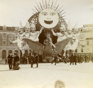 Defile Carnival of Nice France Old Snapshot Photo 1900