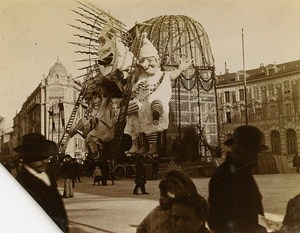 Defile Carnival of Nice France Old Snapshot Photo 1900