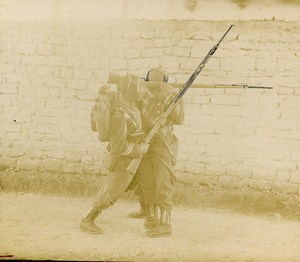 Military Training Bayonet to Rifle Fight France Old Snapshot 1900