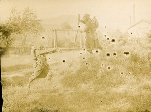 Military Training Bayonet to Rifle Fight France Old Snapshot 1900