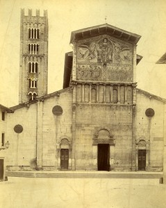 Lucca Basilica San Frediano Italy Old Albumen Photo 1880