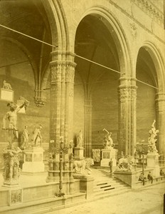 Firenze Loggia dell Orgagna Italy Old Albumen Photo 1880