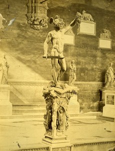 Firenze Loggia dell Orgagna Italy Old Albumen Photo 1880