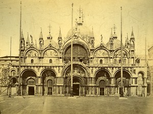 Venezia San Marco Place Italy Old Albumen Photo 1880