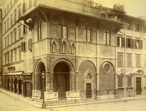 Firenze Loggia del Bigallo Italy Old Albumen Photo Brogi 1880