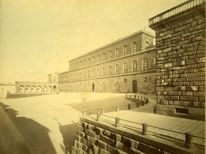 Firenze Frontage of Pitti Palace Italy Old Albumen Photo 1880