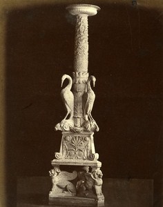 Italy Napoli  Museum Roman Pedestal Old Photo Sommer ca 1880