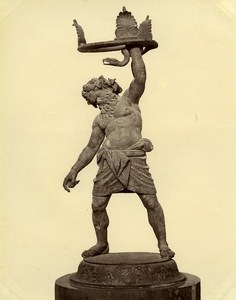 Italy Napoli Museum Sileno Pompeii Bronze Old Photo Sommer 1880