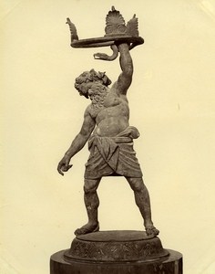 Italy Napoli Museum Sileno Pompei Bronze Old Photo Sommer ca 1880