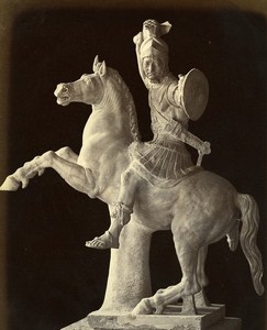 Italy Napoli Museum Warrior on Horseback Farnese Old Photo Sommer 1880