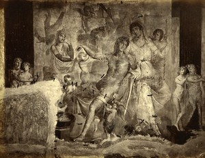 Italy Pompei Roman City Painting Old Photo Sommer ca 1880