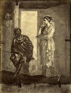 Italy Pompei Roman City Painting Old Photo Sommer ca 1880