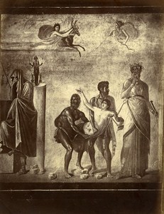 Italy Pompei Roman City Painting Old Photo Sommer ca 1880