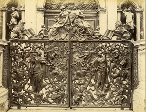 Italy Venezia San Marco Church Detail Bronze Old Photo Naya 1880