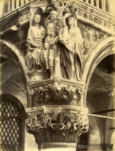 Italy Venezia Sculpture Judgement of Solomon Old Photo Naya 1880