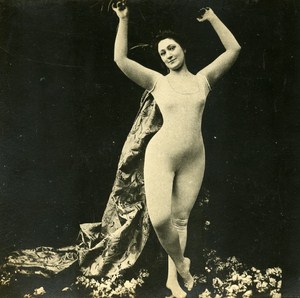 Woman Artistic Study Half Nude Risque Old Photo Stereo SIP 1900
