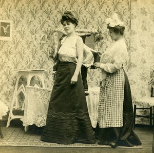 Woman Artistic Study Half Nude Risque Old Photo Stereo SIP 1900