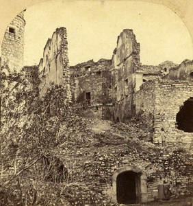 Château du Barroux Vaucluse France Old Stereo Photo Furne & Tournier 1858