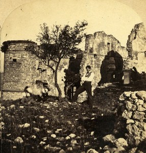 Château du Barroux Vaucluse France Old Stereo Photo Furne & Tournier 1858