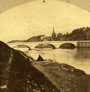 Grenoble Durance Dauphine France Old Stereo Photo Margain & Muzet 1858