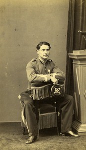 Millitary Costumee Medal France Old Photo CDV Ken ca 1870