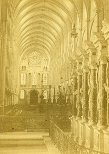 Reims St Remy Cathedral Interior France Old CDV Photo Valecke 1870