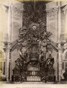 Chair of St Peter Vaticano Roma Italy Old Photo Brogi 1880