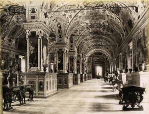 Library of Vaticano Roma Italy Old Photo Brogi 1880