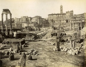 Foro & Basilica Giulia Roma Italy Old Photo Brogi 1880