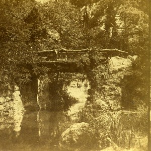 Paris Garden Bridge France Old Stereo Photo 1860