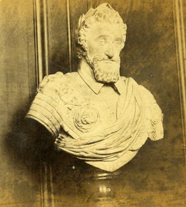 Paris Imperial Museum Henri IV Bust France Old Stereo Photo 1870