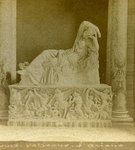 Italy Roma Vaticano Sculpture Old Stereo Photo 1870