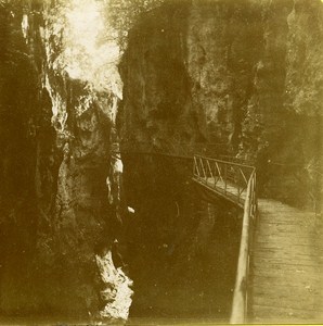 Fier River Gorge France Old Stereo Photo 1900