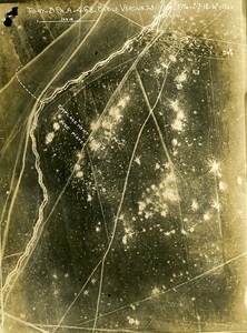 Tilloy les Mofflaines Trench France WWI WW1 Old Aerial Photo 1918