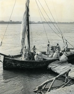 Felucca Nile Portrait Faouzi the small Egyptian old Photo Darbois 1965