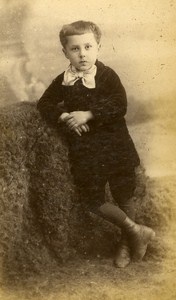 Children Costume Fashion Douai France Old CDV Photo Carette 1870