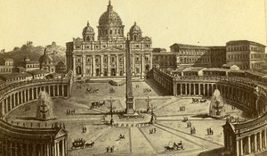 Italy Roma Vaticano St Peter Old CDV Photo from Gravure Anonymous 1870