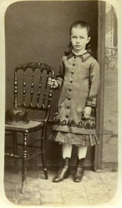 Children Costume Fashion Blois France Old CDV Photo Maignan ca 1870