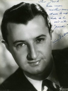 French Artist Andre Dassary Movie Singer Old Photo Harcourt Autographed 1950